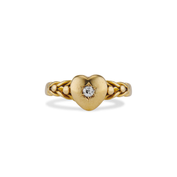 Victorian Diamond Chain Heart Ring