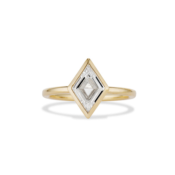 1.00 Carat Lozenge Cut Diamond Bezel Ring