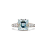 Deco Carré Cut Aquamarine Cocktail Ring