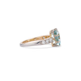Deco Carré Cut Aquamarine Cocktail Ring