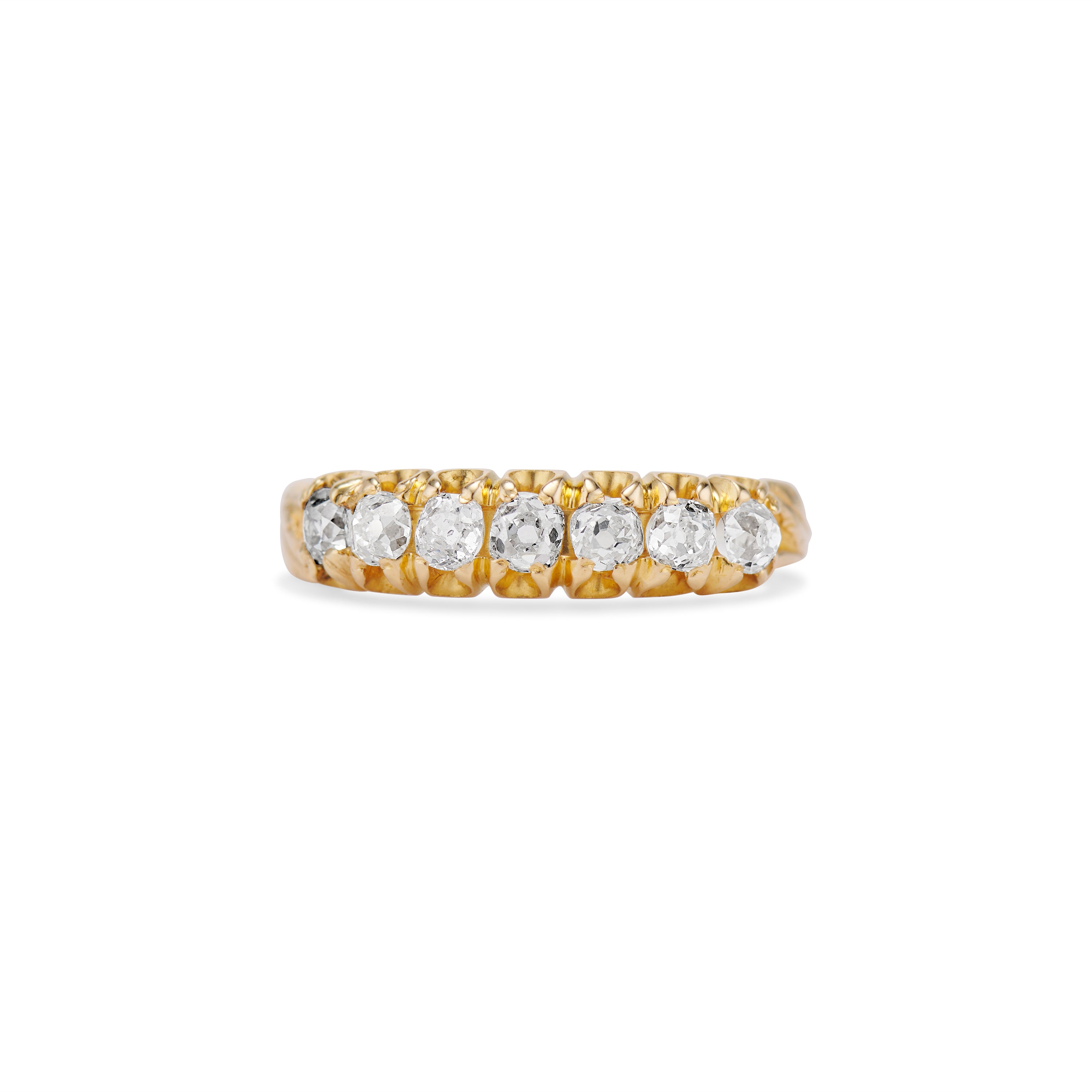 7 Old Mine Cut Diamond Carved Band – Ashley Zhang Jewelry