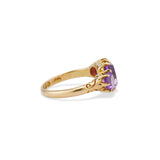 1913 Edwardian Amethyst Three Stone Ring