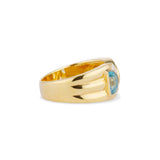 Estate Blue Topaz and Citrine Diamond Ring