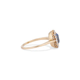 2.18 Carat Sapphire and Old Mine Cut Diamond Halo Ring