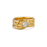 1876 Old Mine Cut Pear Diamond Snake Ring