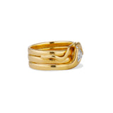 1876 Old Mine Cut Pear Diamond Snake Ring