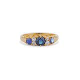 Victorian Sapphire and Diamond Half Hoop Ring