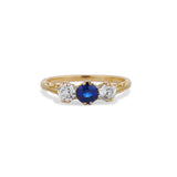 Antique Sapphire and Old european cut diamond ring