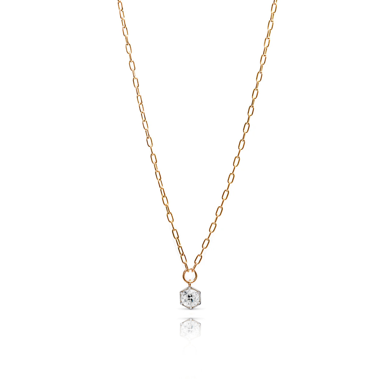 Limited Edition Old Mine Cut Diamond Hexagon Necklace