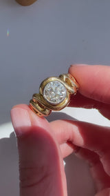 Old European Cut Diamond Twist Ring