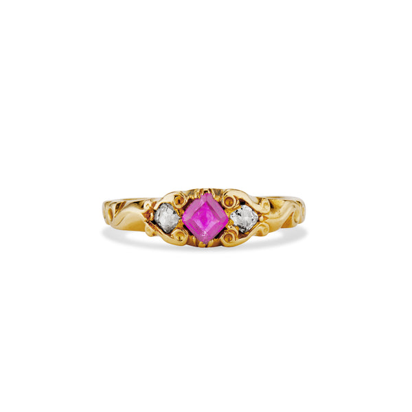 Victorian Ruby and Diamond Band