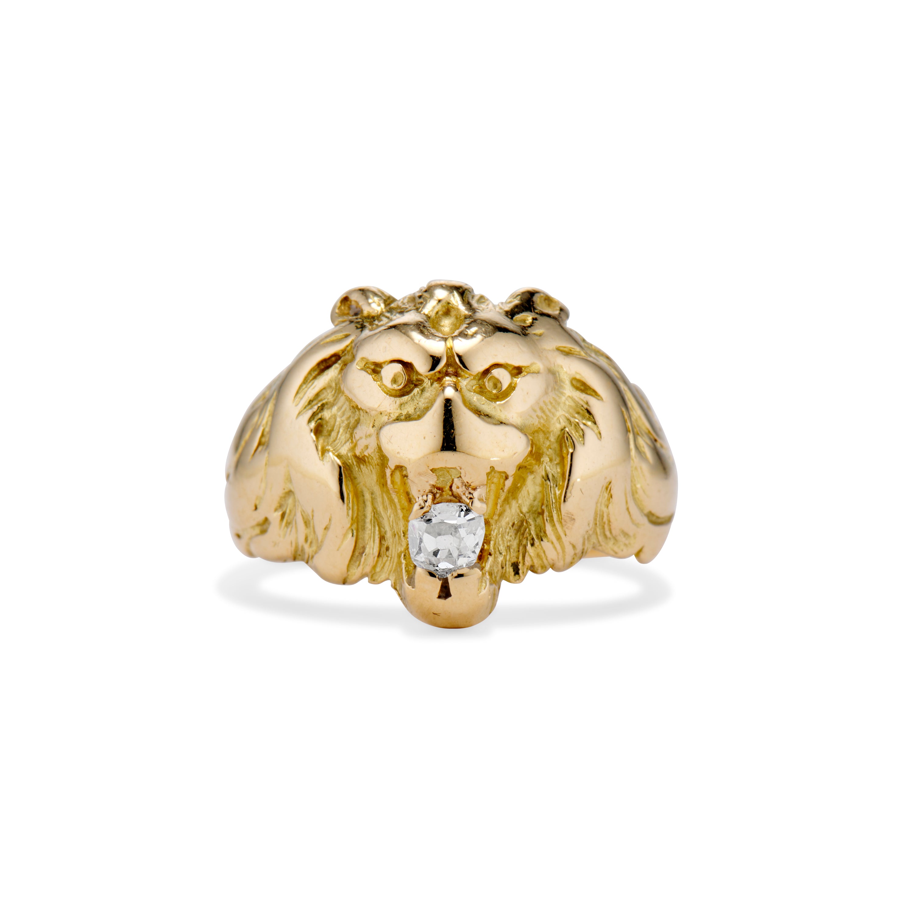 Antique Lion Old Mine Cut Diamond Ring – Ashley Zhang Jewelry