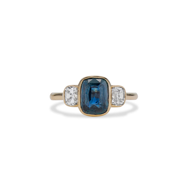 1.95 Carat Blue Green Sapphire Rosie Ring