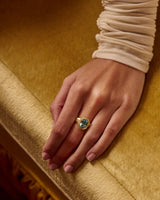 Old Mine Cut Aquamarine Thea Ring