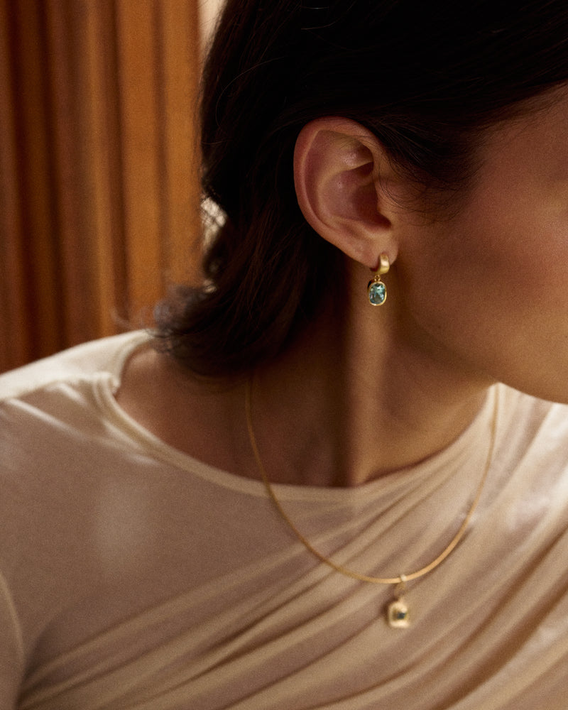 Old Mine Cut Aquamarine Cy Earrings