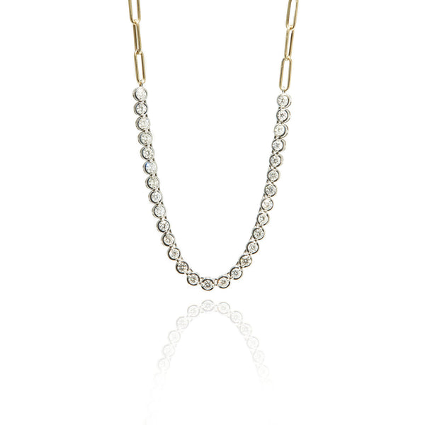 Long Link Diamond Tennis Necklace 18 - DLJ