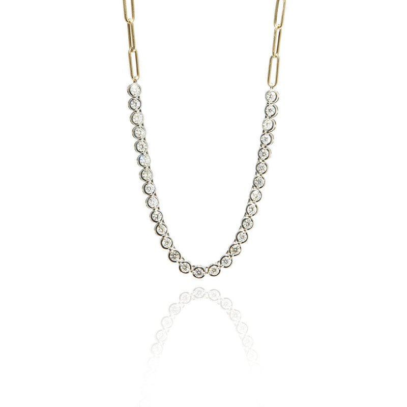 Long Link Diamond Tennis Necklace 18 - DLJ