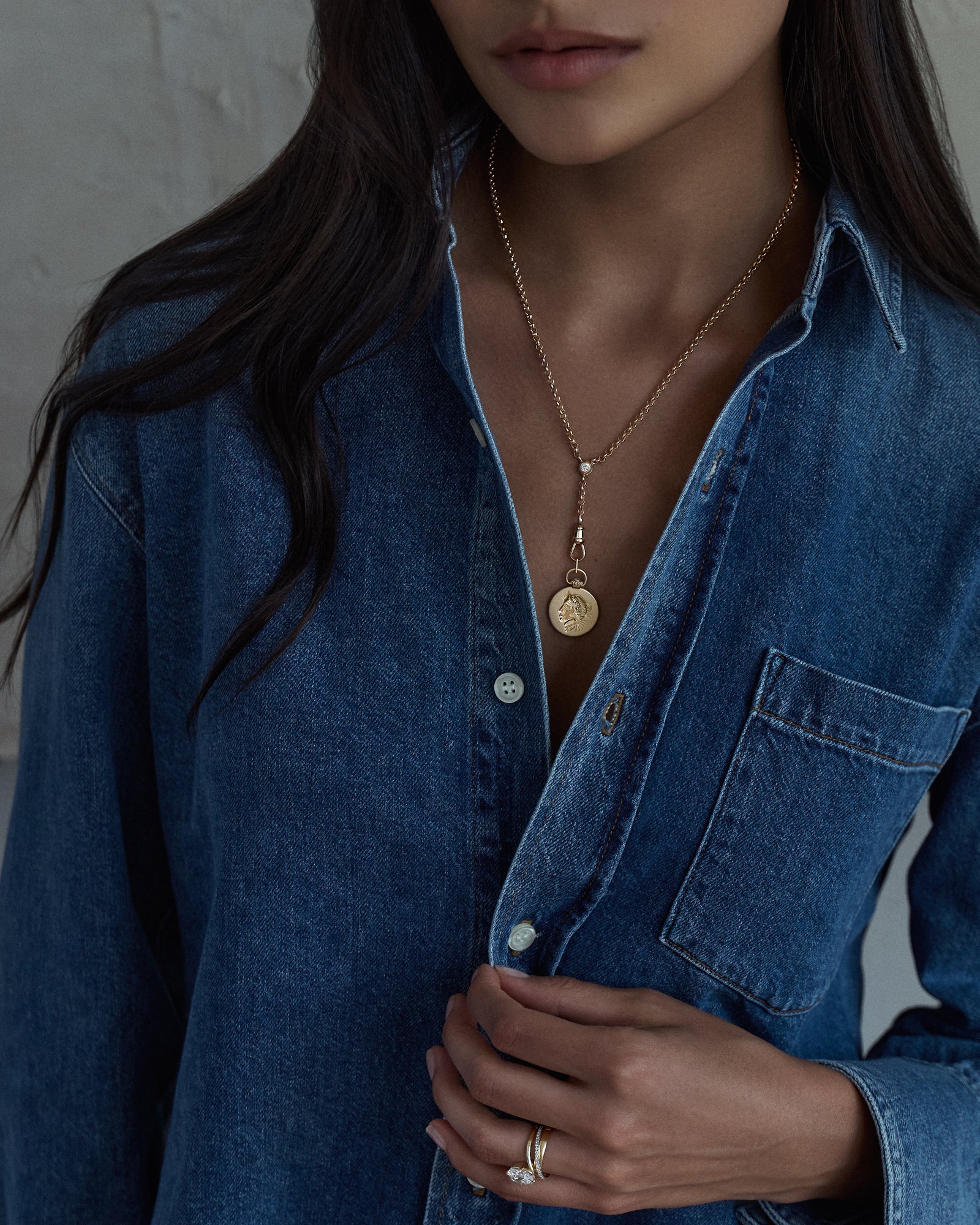 Old European Cut Diamond Double Bezel Arin Chain – Ashley Zhang