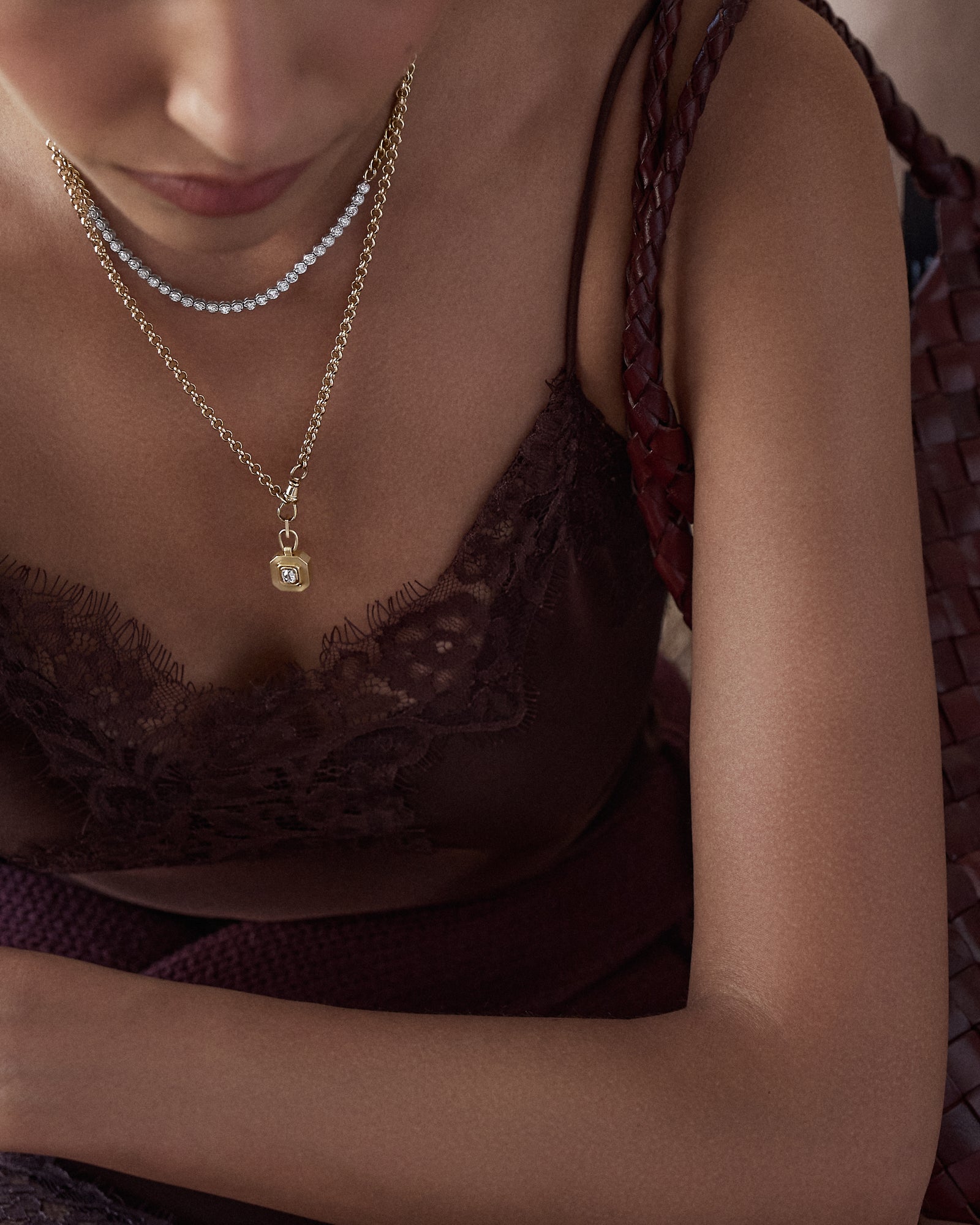 Curb Link Diamond Tennis Necklace – Ashley Zhang Jewelry