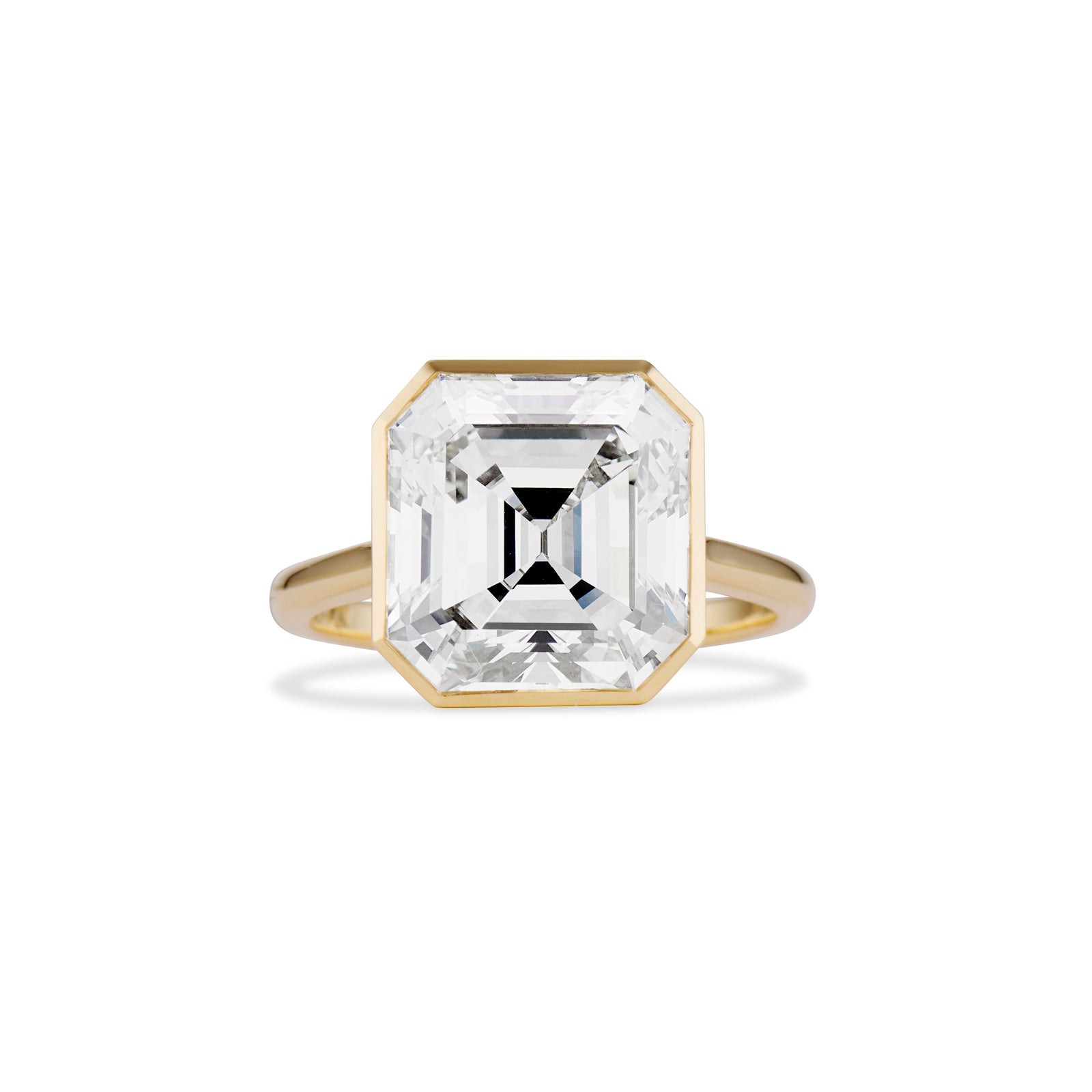 6.24 Carat Aria Vintage Asscher Cut Bezel Ring – Ashley Zhang Jewelry