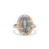 7.83 Carat Sapphire and Diamond Halo Ring
