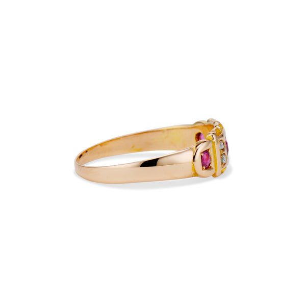 Antique Ruby and Diamond Band
