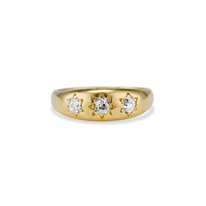 1892 Three Diamond Gypsy Star Ring