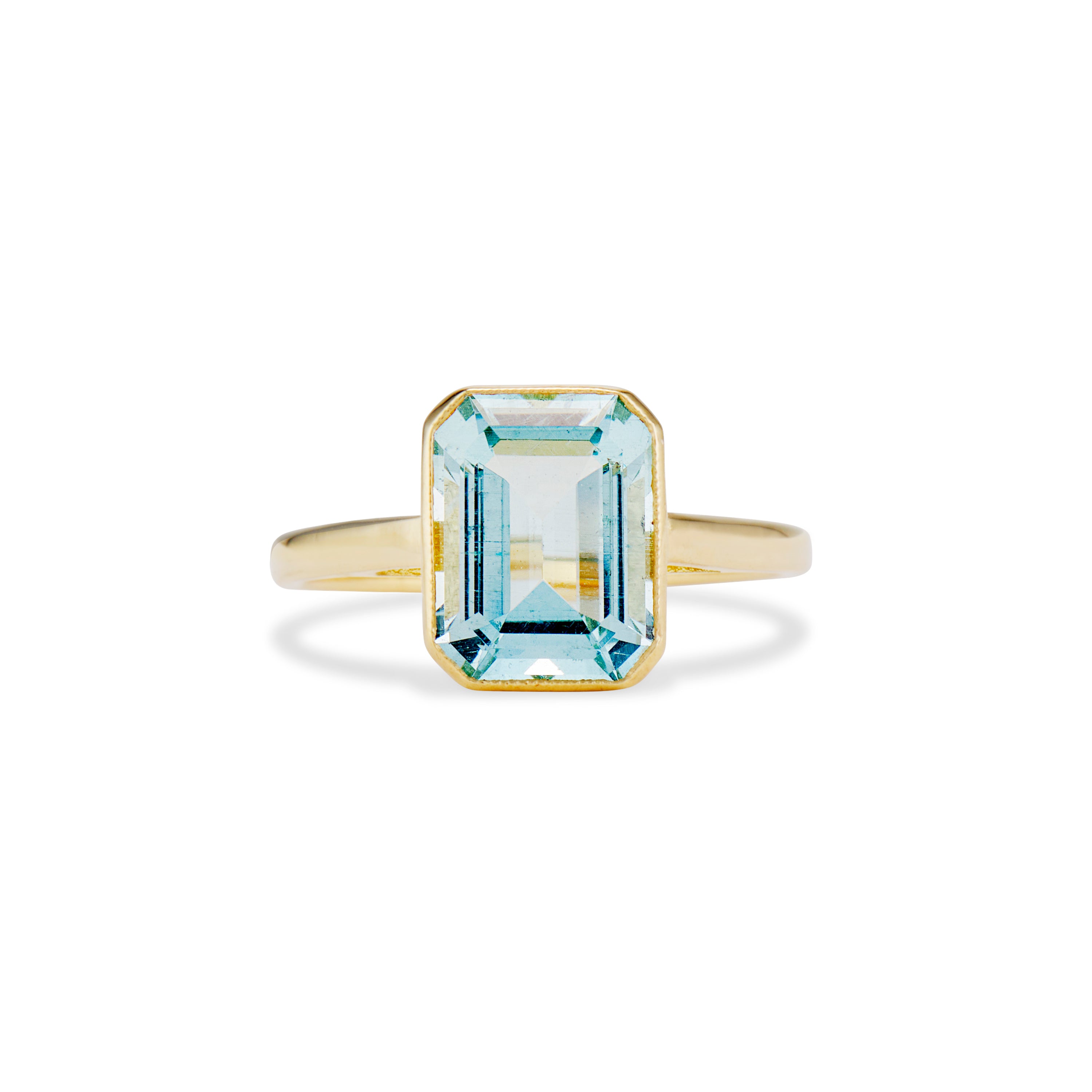 Aquamarine Bezel Ring – Ashley Zhang Jewelry