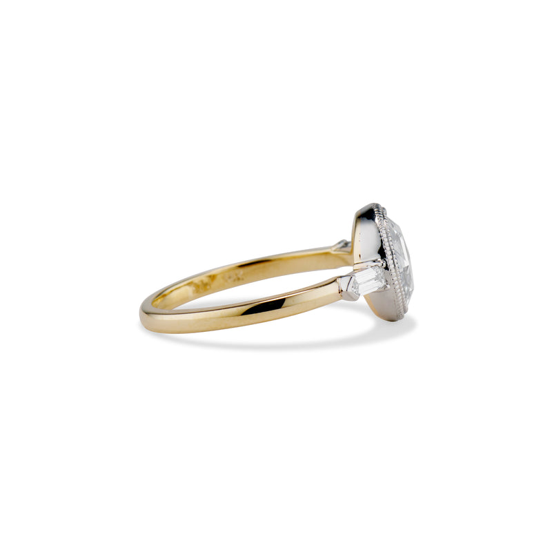 1.06 Carat Rose Cut Josephine Engagement Ring