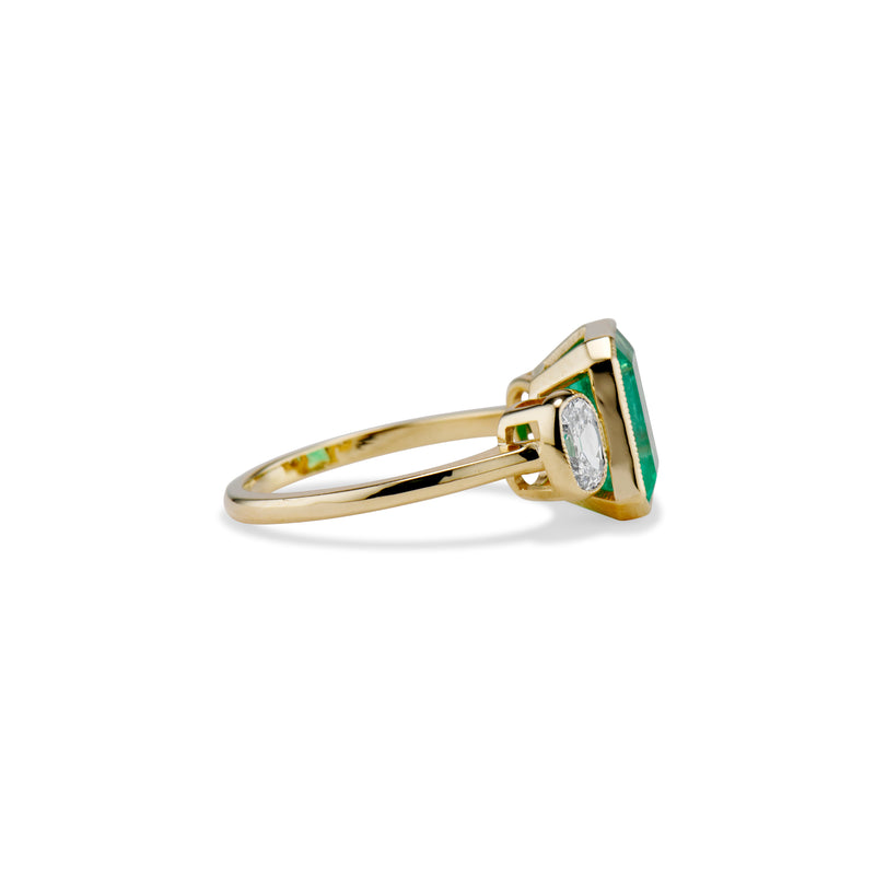 2.76 Carat Rosie Emerald and Diamond Ring