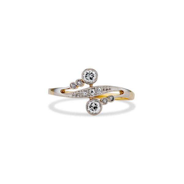 Art Nouveau Petite Diamond Swirl Ring