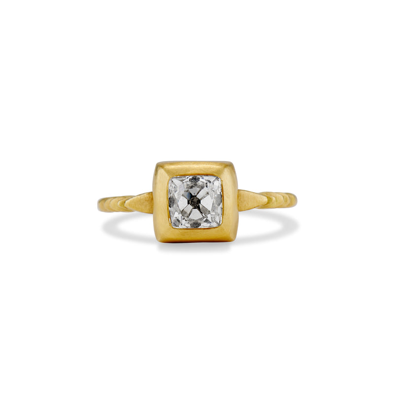 Peruzzi Cut Diamond Bezel Ring