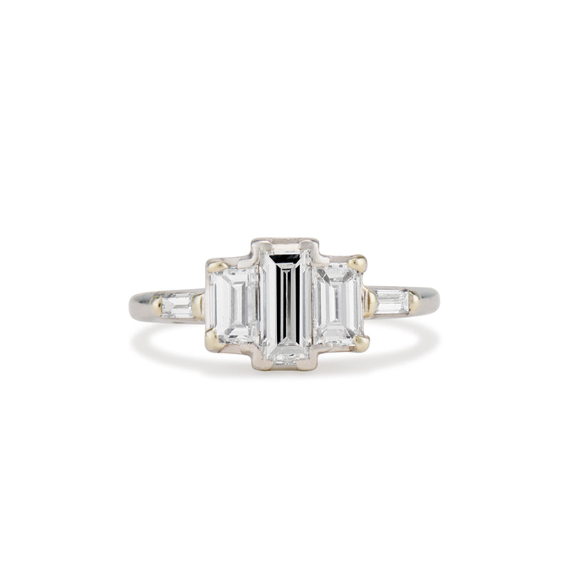 Astor Baguette Diamond Mid Century Ring