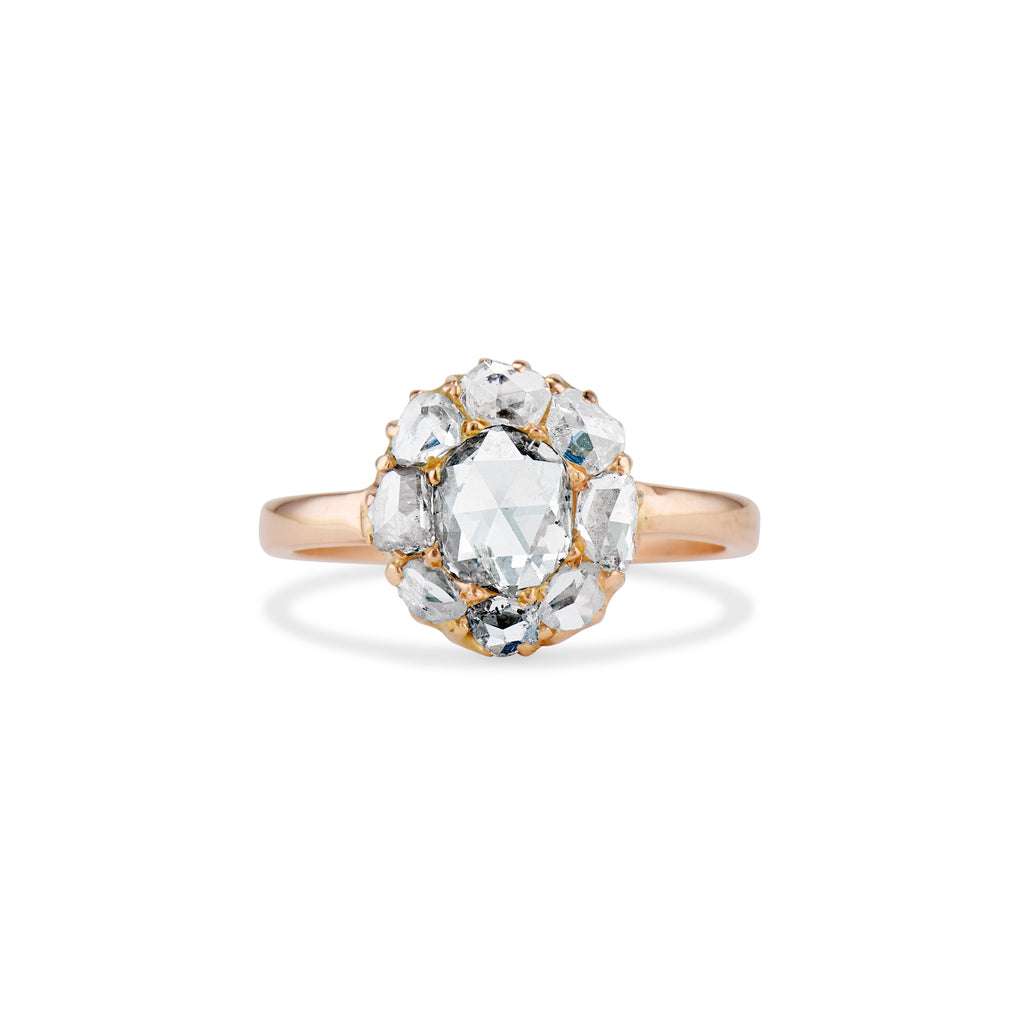 Rose Cut Diamond Cluster Ring – Ashley Zhang Jewelry Rose Cut Diamond Cluster Ring – Ashley Zhang Jewelry