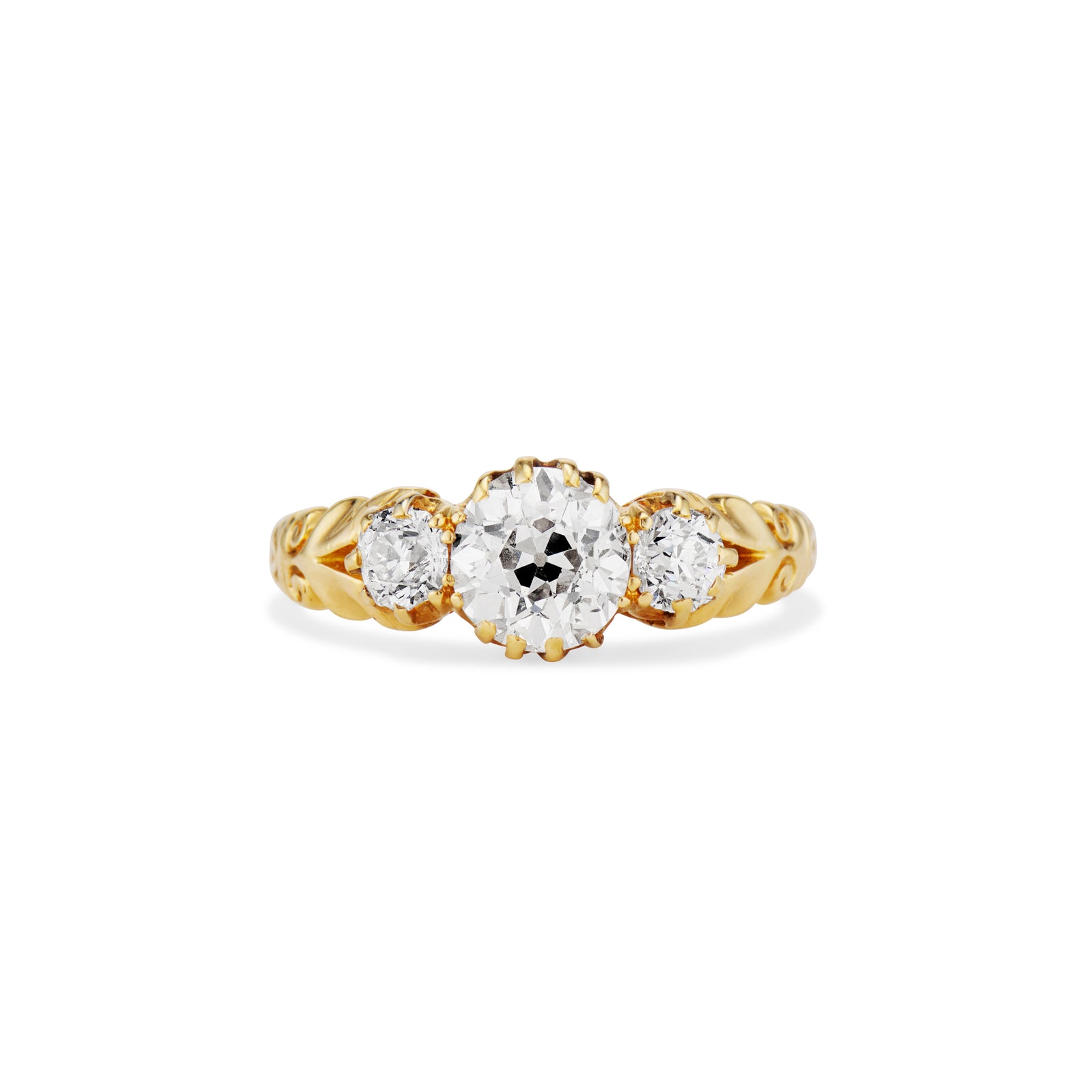 1897 Victorian Three Old Mine Cut Diamond Ring – Ashley Zhang Jewelry