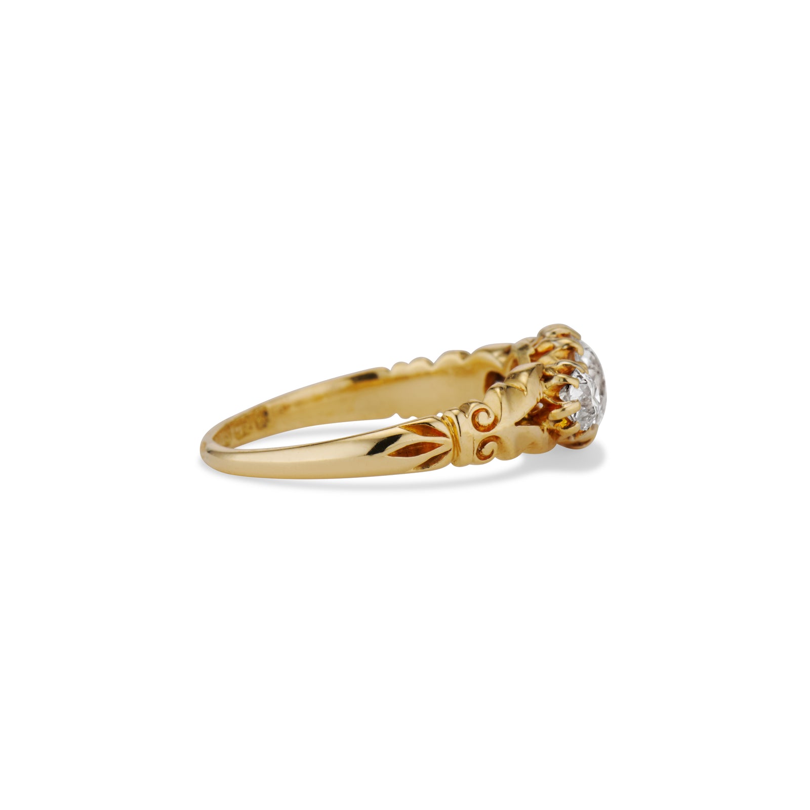 1897 Victorian Three Old Mine Cut Diamond Ring – Ashley Zhang Jewelry