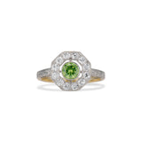 Deco Demantoid Diamond Halo Ring