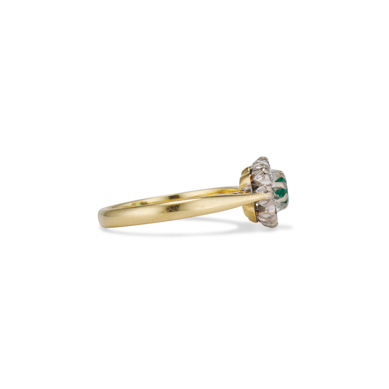 Petite Emerald Diamond Cluster Ring