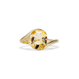 Old Mine Cut Citrine Serra Ring