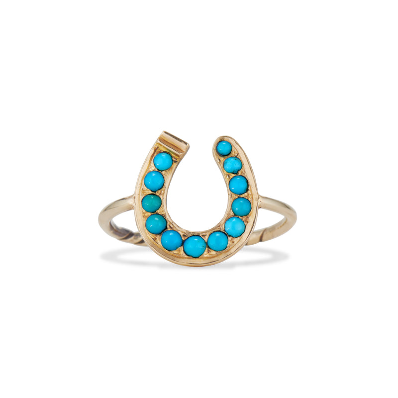 Turquoise Victorian Horseshoe Ring