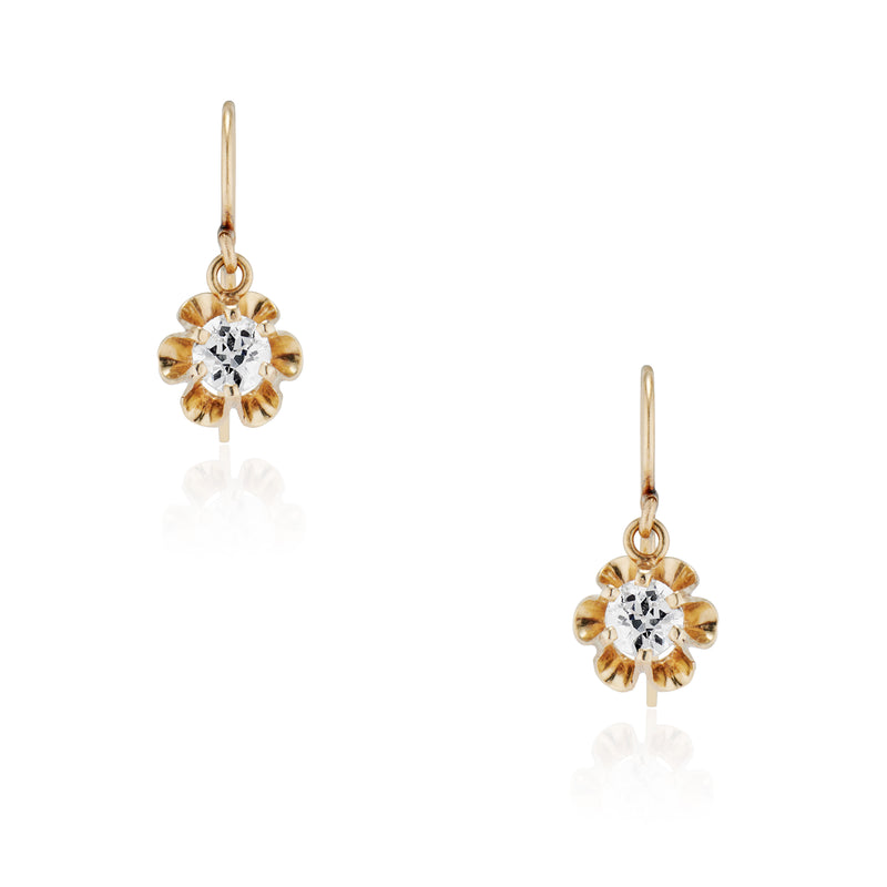 0.55 Carat Petite Diamond Buttercup Earrings