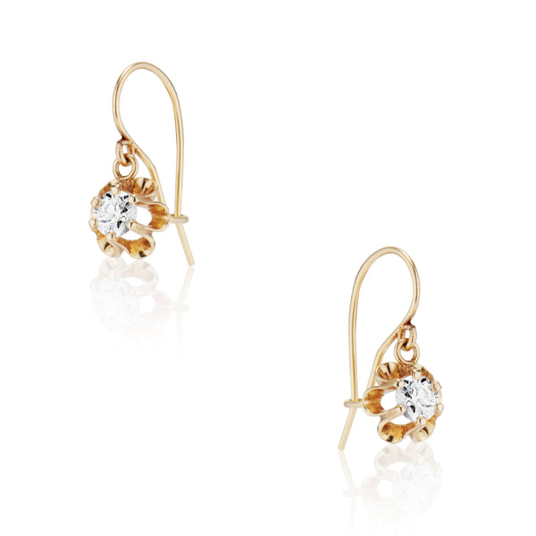 0.55 Carat Petite Diamond Buttercup Earrings