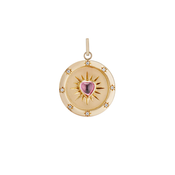 Pink Tourmaline Heart Starlight Pendant