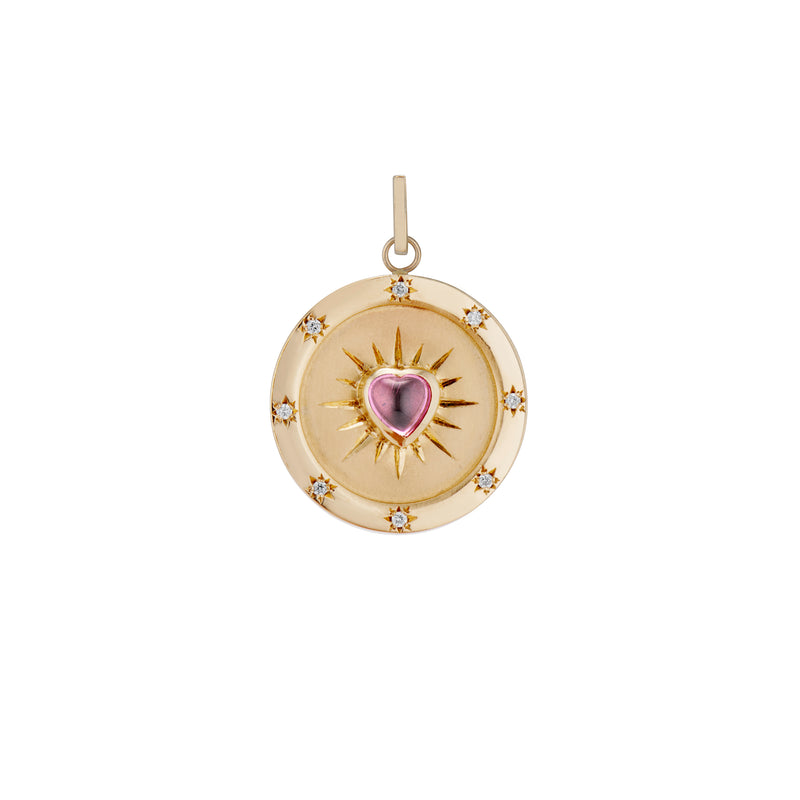 Pink Tourmaline Heart Starlight Pendant