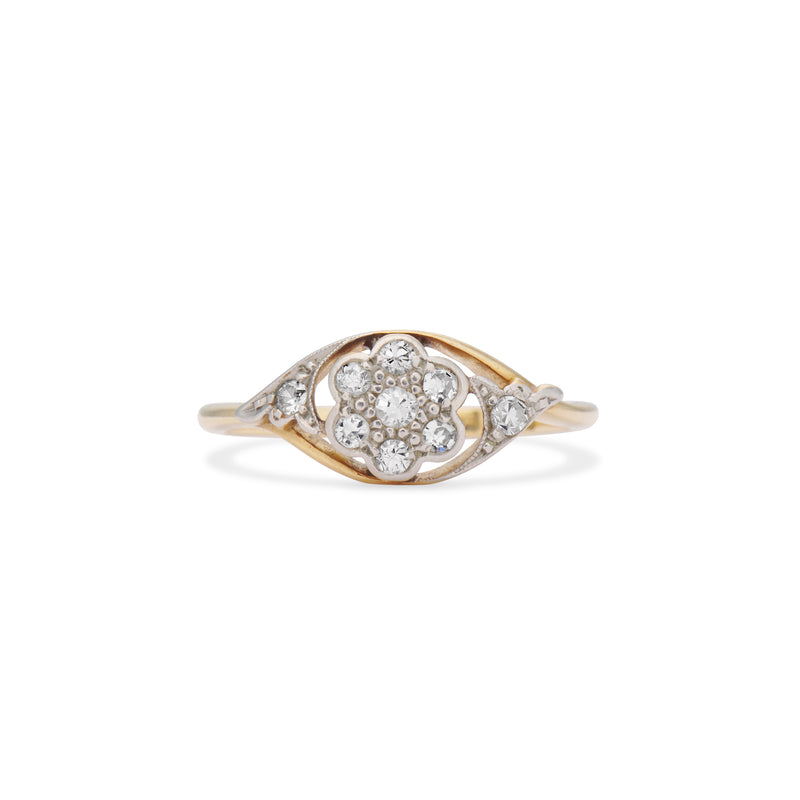 Diamond Flower Swirl Ring