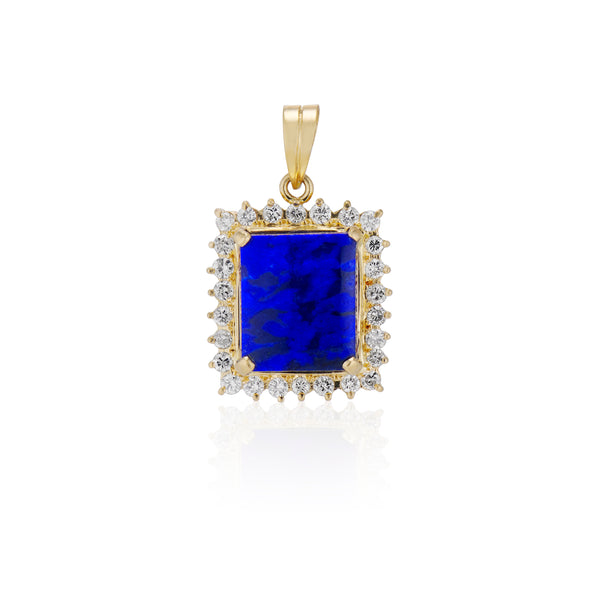 Lapis Diamond Pendant