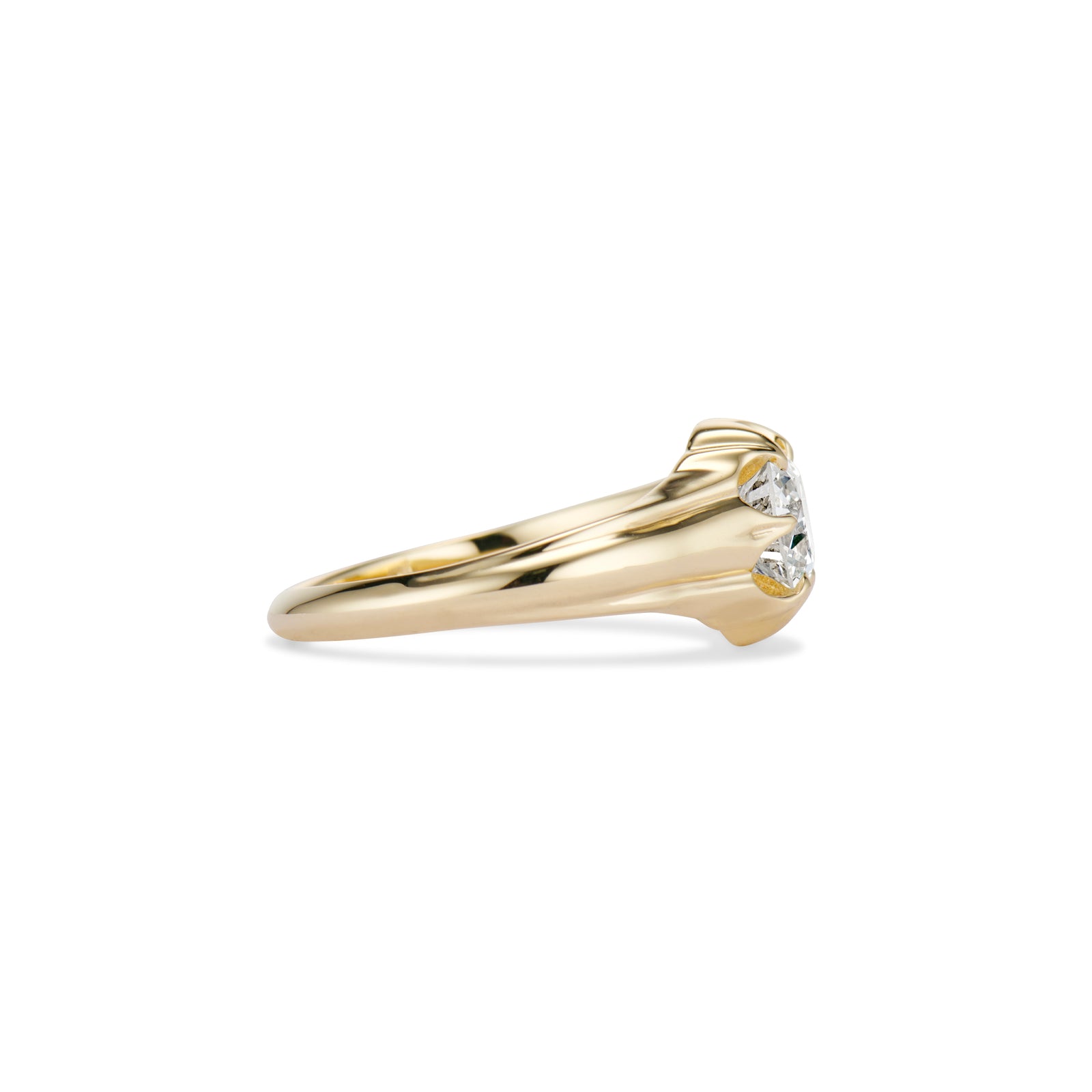 0.86 Carat Old European Cut Diamond Marguerite Belcher Ring
