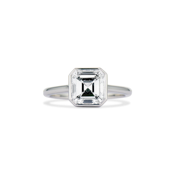 2.06 Carat Aria Vintage Asscher Cut Bezel Ring