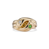 Diamond and Demantoid Snake Ring