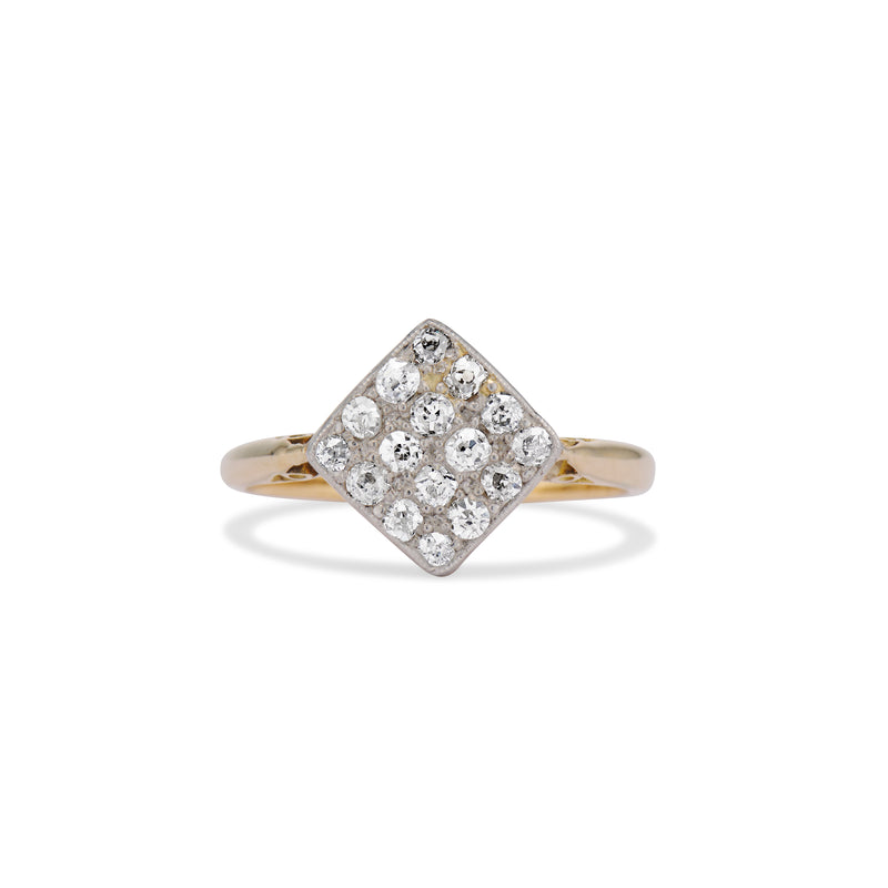 Diamond Mid Century Deco Cluster Ring